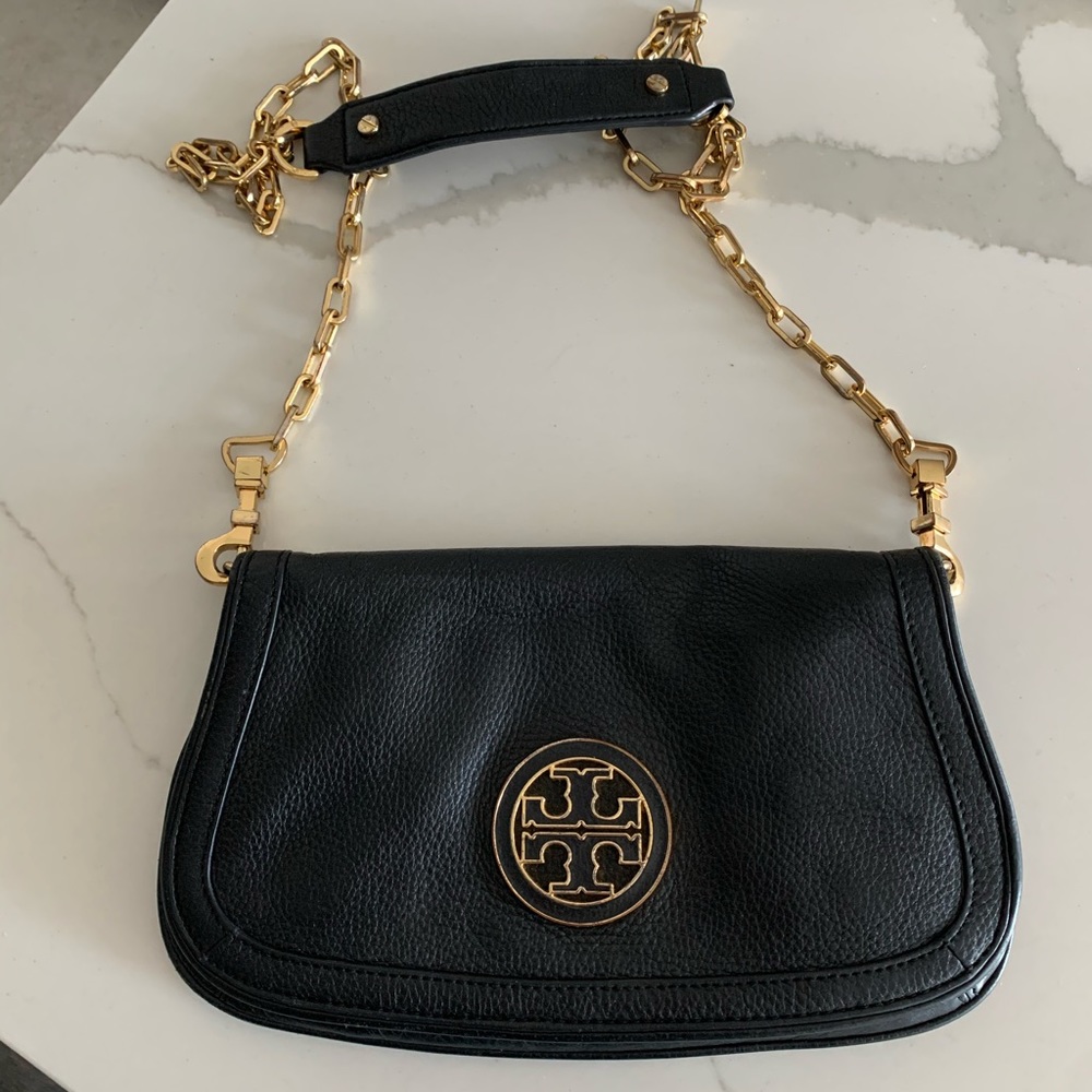 Tory Burch Black Crossbody Bag w/ Gold Chain Strap